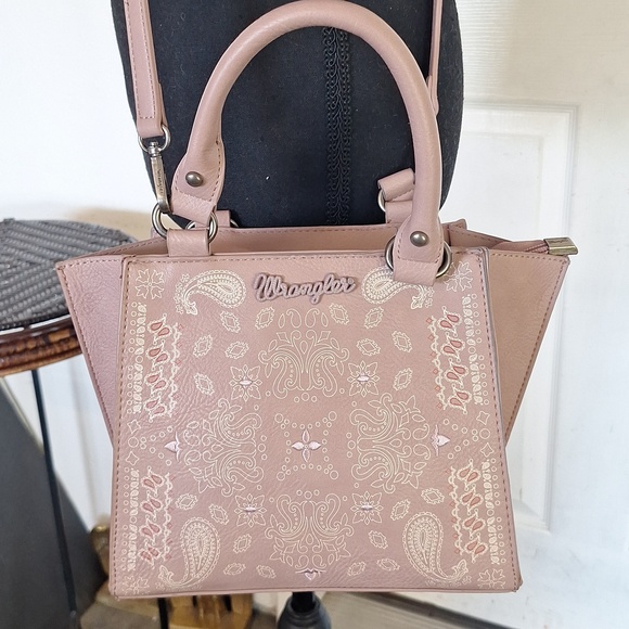 Wrangler Pink Paisley Satchel Handbag Crossbody Bag - Picture 2 of 16